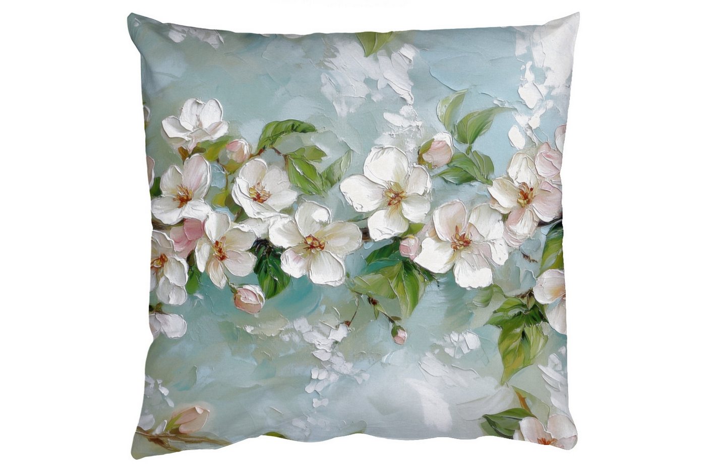 MuchoWow Dekokissen Blossom - Blätter - Hellblau, Zierkissen mit Füllung für Wohnzimmer, Sofakissen, 40x40 cm MuchoWow Dekokissen Blossom - Blätter - Hellblau, Zierkissen mit Füllung für Wohnzimmer, Sofakissen, 40x40 cm von MuchoWow