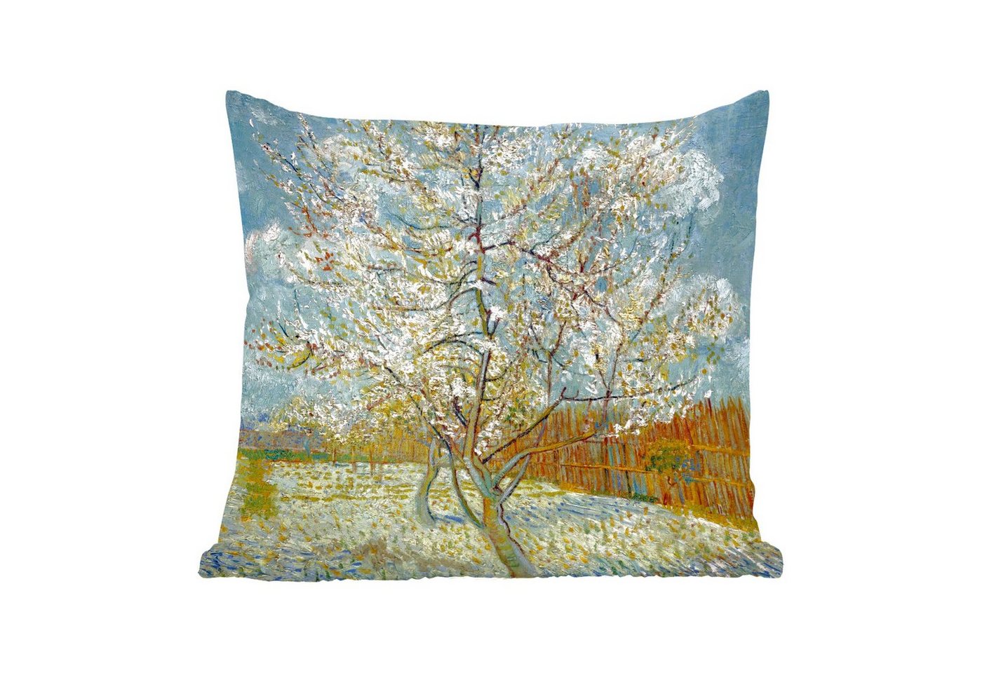 MuchoWow Dekokissen Blühender Pfirsichbaum - Vincent van Gogh, Zierkissen mit Füllung für Wohnzimmer, Sofakissen, 40x40 cm MuchoWow Dekokissen Blühender Pfirsichbaum - Vincent van Gogh, Zierkissen mit Füllung für Wohnzimmer, Sofakissen, 40x40 cm von MuchoWow