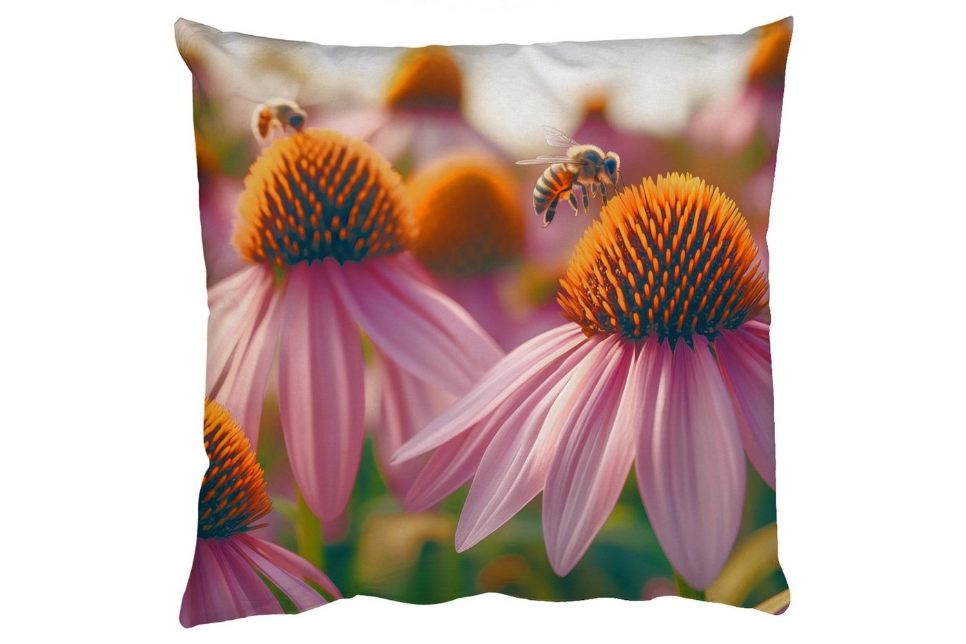 MuchoWow Dekokissen Blumen - Lila - Bienen, Zierkissen mit Füllung für Wohnzimmer, Sofakissen, 40x40 cm MuchoWow Dekokissen Blumen - Lila - Bienen, Zierkissen mit Füllung für Wohnzimmer, Sofakissen, 40x40 cm von MuchoWow