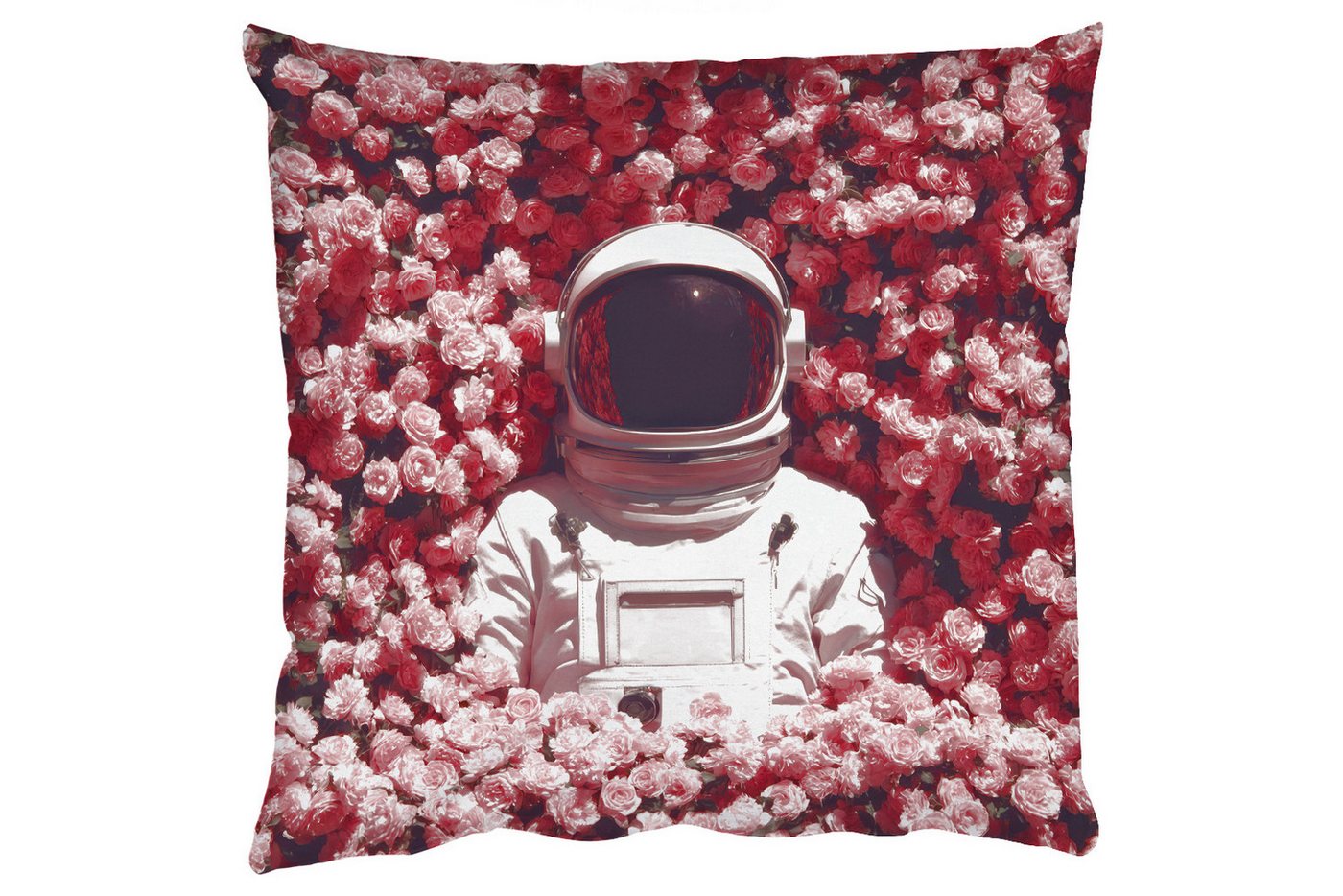 MuchoWow Dekokissen Blumen - Rosa - Astronaut, Zierkissen mit Füllung für Wohnzimmer, Sofakissen, 40x40 cm MuchoWow Dekokissen Blumen - Rosa - Astronaut, Zierkissen mit Füllung für Wohnzimmer, Sofakissen, 40x40 cm von MuchoWow