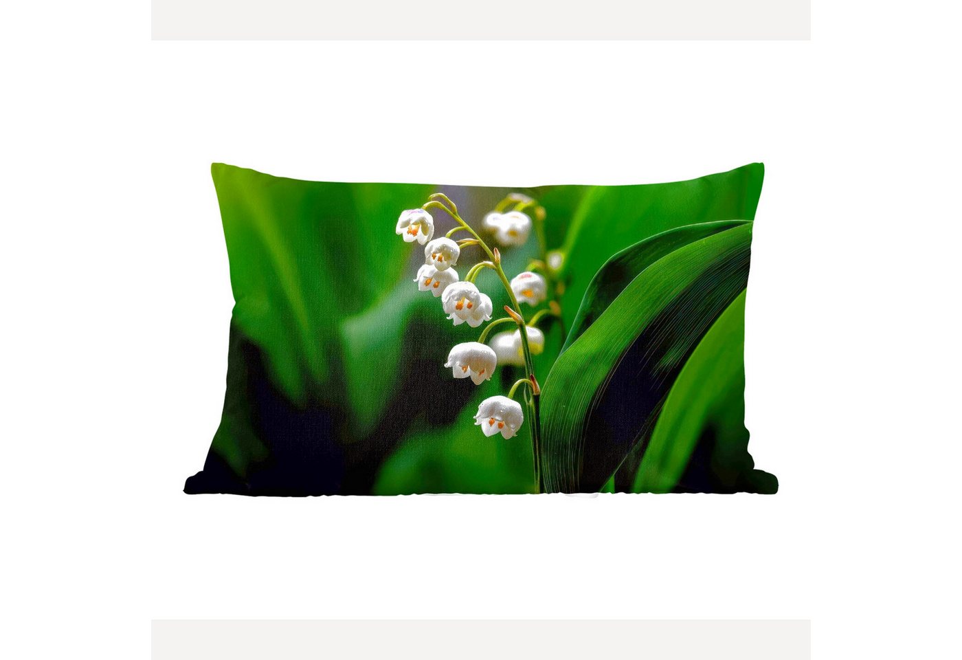 MuchoWow Dekokissen Blumen - weiß - Blätter - Lilien, Dekoration, Zierkissen, Kissen mit Füllung, 50x30 cm MuchoWow Dekokissen Blumen - weiß - Blätter - Lilien, Dekoration, Zierkissen, Kissen mit Füllung, 50x30 cm von MuchoWow