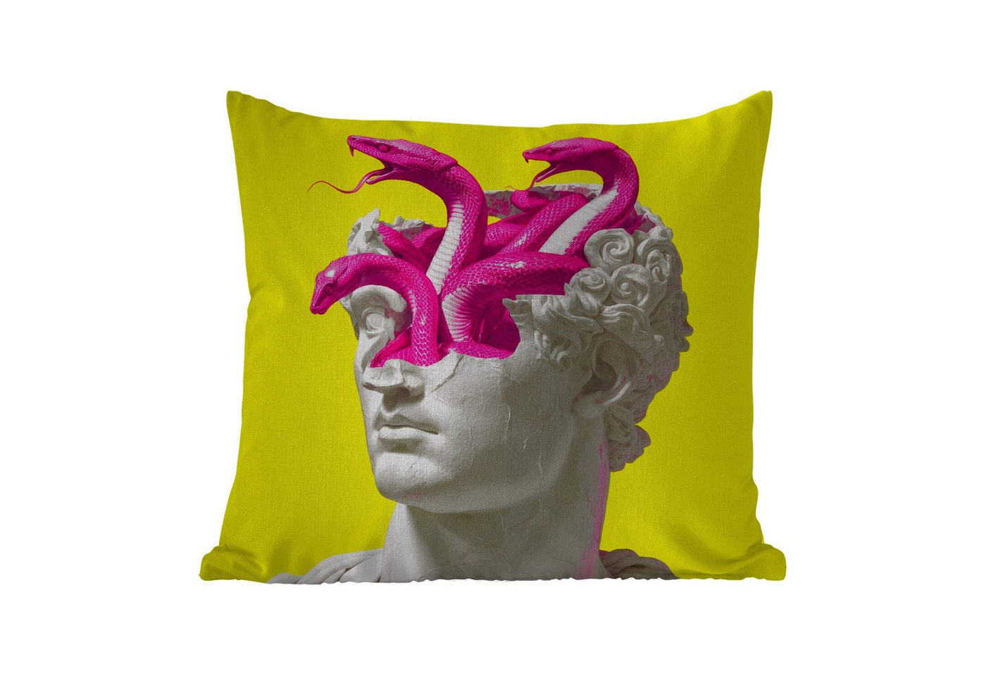 MuchoWow Dekokissen Büste - Schlangen - Gelb, Kissenbezüge, Kissenhülle, Kissen, Outdoor, 40x40 cm MuchoWow Dekokissen Büste - Schlangen - Gelb, Kissenbezüge, Kissenhülle, Kissen, Outdoor, 40x40 cm von MuchoWow