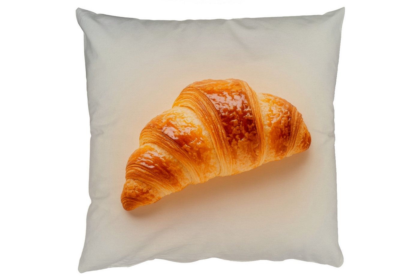 MuchoWow Dekokissen Croissant - Brot - Beige, Zierkissen mit Füllung für Wohnzimmer, Sofakissen, 40x40 cm MuchoWow Dekokissen Croissant - Brot - Beige, Zierkissen mit Füllung für Wohnzimmer, Sofakissen, 40x40 cm von MuchoWow