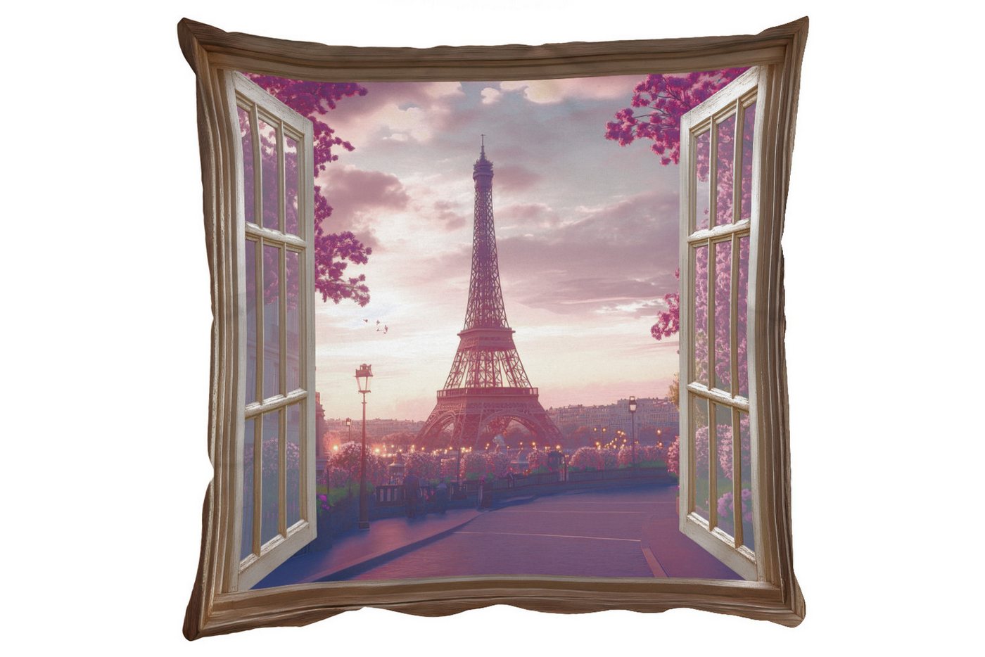 MuchoWow Dekokissen Durchsichtig - Paris - Eiffelturm - Rosa - Kirschblüte, Zierkissen mit Füllung für Wohnzimmer, Sofakissen, 40x40 cm MuchoWow Dekokissen Durchsichtig - Paris - Eiffelturm - Rosa - Kirschblüte, Zierkissen mit Füllung für Wohnzimmer, Sofakissen, 40x40 cm von MuchoWow