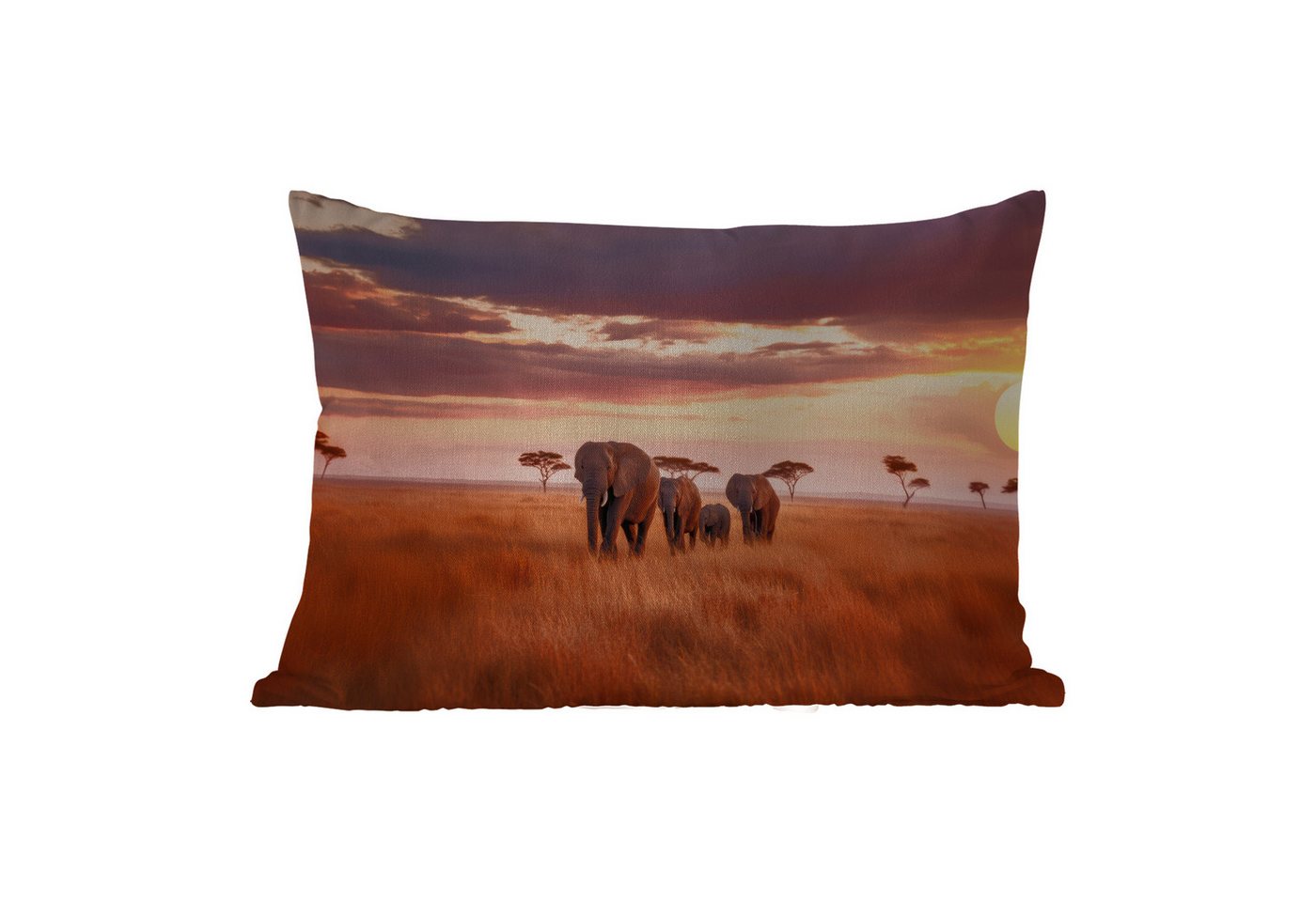 MuchoWow Dekokissen Elefantengruppe - Offene Ebene - Sonne, Outdoor-Dekorationskissen, Kissen, Kissenbezug, 50x30 cm MuchoWow Dekokissen Elefantengruppe - Offene Ebene - Sonne, Outdoor-Dekorationskissen, Kissen, Kissenbezug, 50x30 cm von MuchoWow