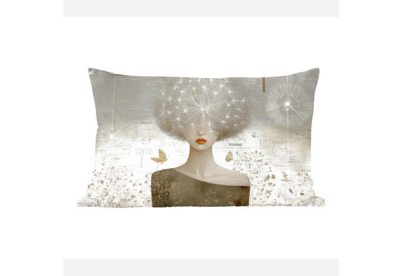 MuchoWow Dekokissen Fluff - Frau - Beige, Zierkissen mit Füllung für Wohnzimmer, Sofakissen, 40x40 cm MuchoWow Dekokissen Fluff - Frau - Beige, Zierkissen mit Füllung für Wohnzimmer, Sofakissen, 40x40 cm von MuchoWow