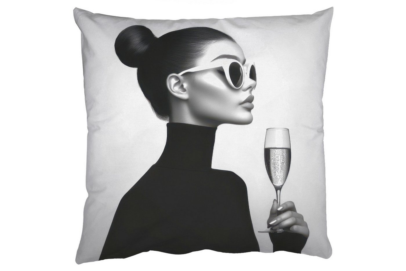 MuchoWow Dekokissen Frau - Champagner - Modern, Zierkissen mit Füllung für Wohnzimmer, Sofakissen, 40x40 cm MuchoWow Dekokissen Frau - Champagner - Modern, Zierkissen mit Füllung für Wohnzimmer, Sofakissen, 40x40 cm von MuchoWow