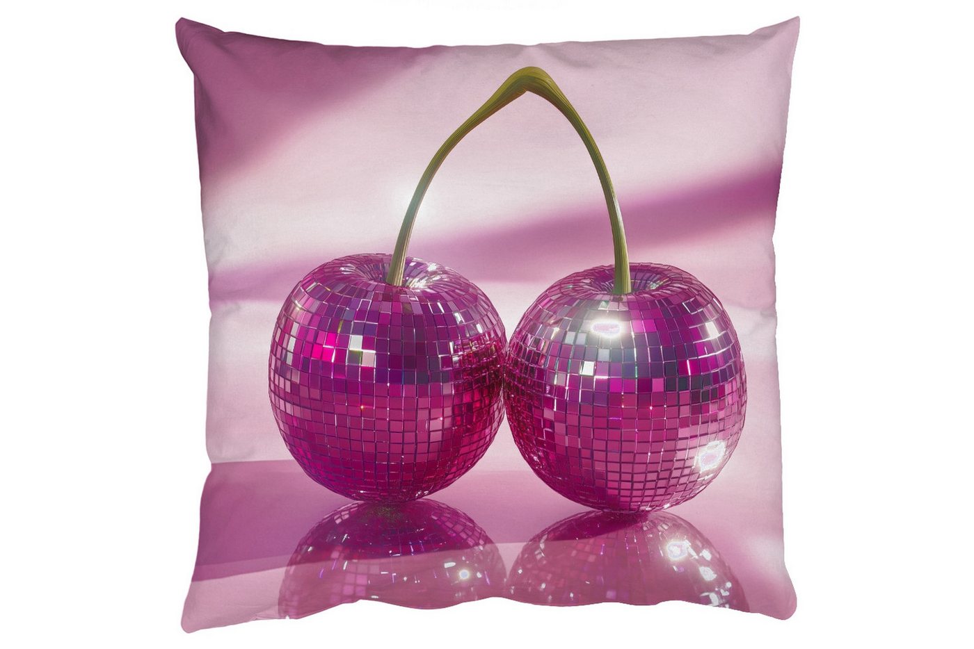 MuchoWow Dekokissen Glitzer - Discokugel - Rosa - Kirsche, Zierkissen mit Füllung für Wohnzimmer, Sofakissen, 40x40 cm MuchoWow Dekokissen Glitzer - Discokugel - Rosa - Kirsche, Zierkissen mit Füllung für Wohnzimmer, Sofakissen, 40x40 cm von MuchoWow