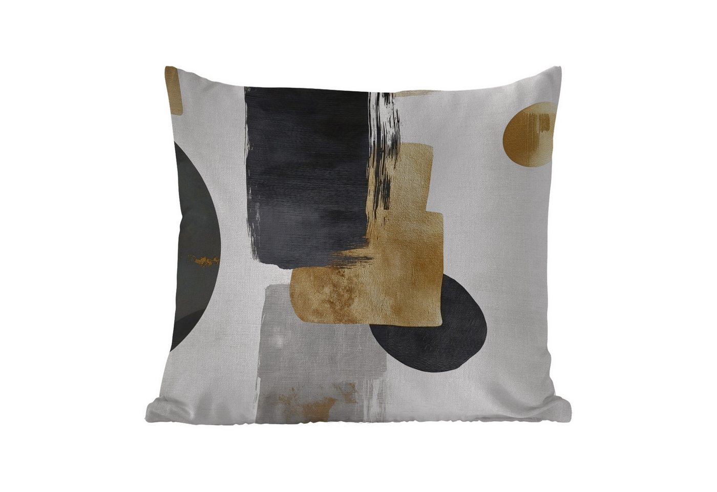 MuchoWow Dekokissen Gold - Rechtecke - Kreise - Abstrakt, Kissenbezüge, Kissenhülle, Kissen, Outdoor, 40x40 cm von MuchoWow