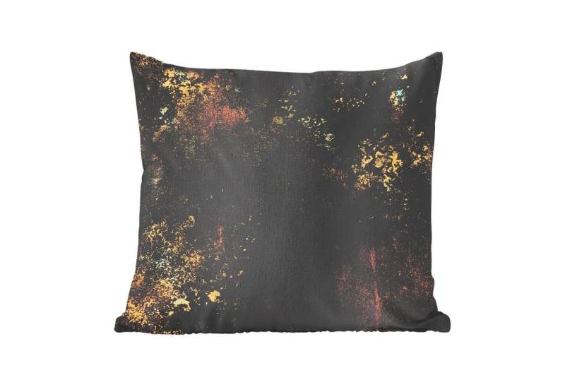 MuchoWow Dekokissen Gold - Schwarz - Vintage, Zierkissen mit Füllung für Wohnzimmer, Sofakissen, 40x40 cm von MuchoWow
