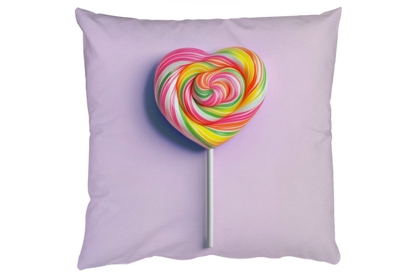 MuchoWow Dekokissen Herz - Lutscher - Bonbon, Zierkissen mit Füllung für Wohnzimmer, Sofakissen, 40x40 cm MuchoWow Dekokissen Herz - Lutscher - Bonbon, Zierkissen mit Füllung für Wohnzimmer, Sofakissen, 40x40 cm von MuchoWow