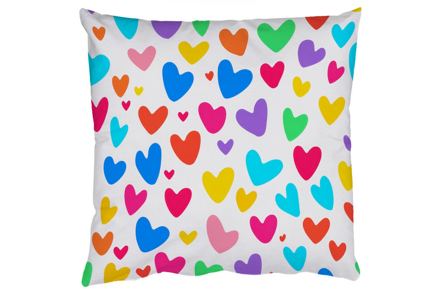 MuchoWow Dekokissen Herzen - Bunt - Muster - Lebendig, Zierkissen mit Füllung für Wohnzimmer, Sofakissen, 40x40 cm MuchoWow Dekokissen Herzen - Bunt - Muster - Lebendig, Zierkissen mit Füllung für Wohnzimmer, Sofakissen, 40x40 cm von MuchoWow