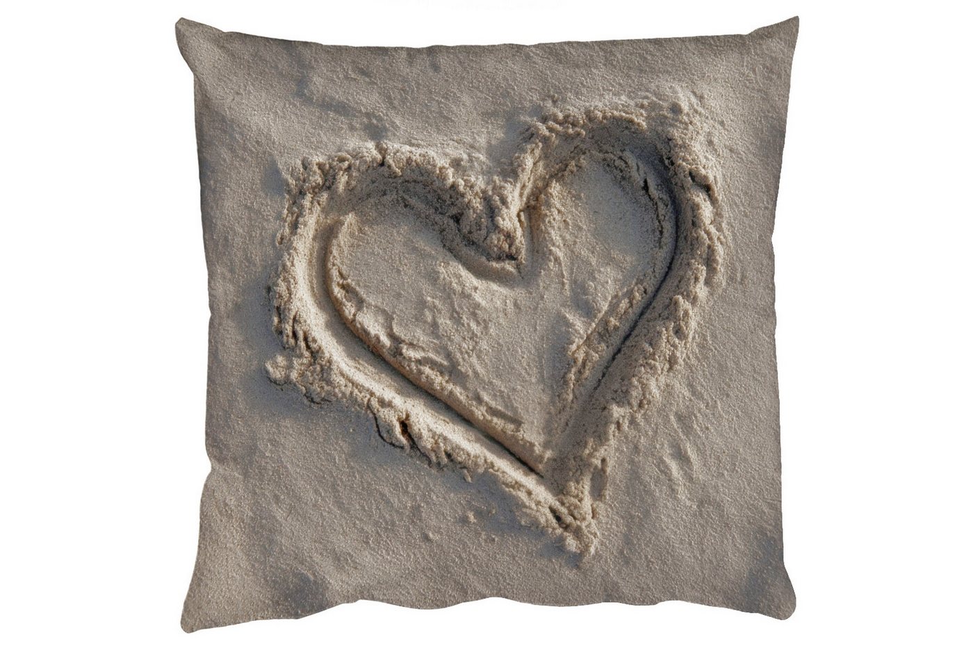 MuchoWow Dekokissen Herzform - Signiert - Beige - Sand, Zierkissen mit Füllung für Wohnzimmer, Sofakissen, 40x40 cm MuchoWow Dekokissen Herzform - Signiert - Beige - Sand, Zierkissen mit Füllung für Wohnzimmer, Sofakissen, 40x40 cm von MuchoWow