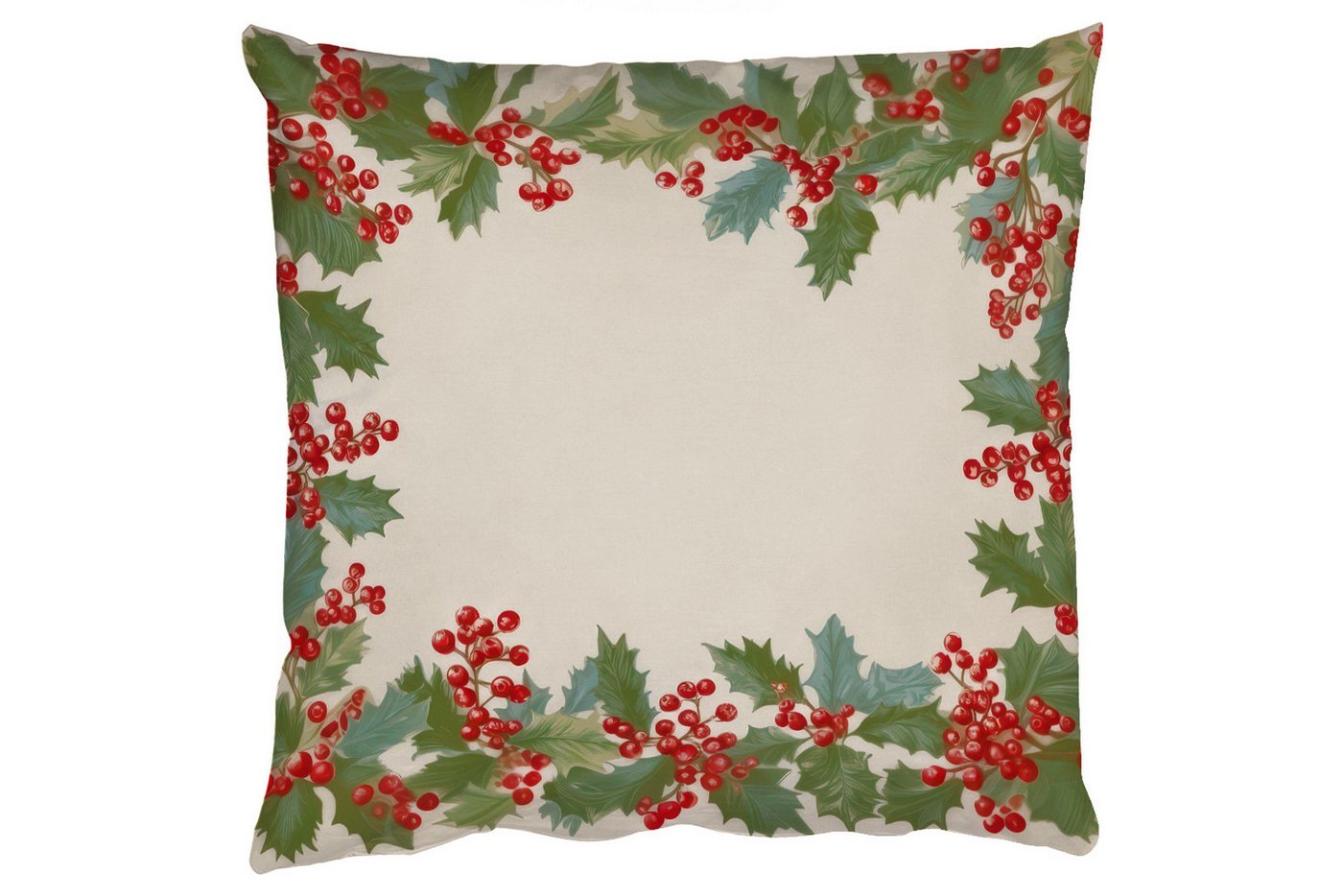 MuchoWow Dekokissen Hulstrand - Beeren - Beige, Zierkissen mit Füllung für Wohnzimmer, Sofakissen, 40x40 cm MuchoWow Dekokissen Hulstrand - Beeren - Beige, Zierkissen mit Füllung für Wohnzimmer, Sofakissen, 40x40 cm von MuchoWow