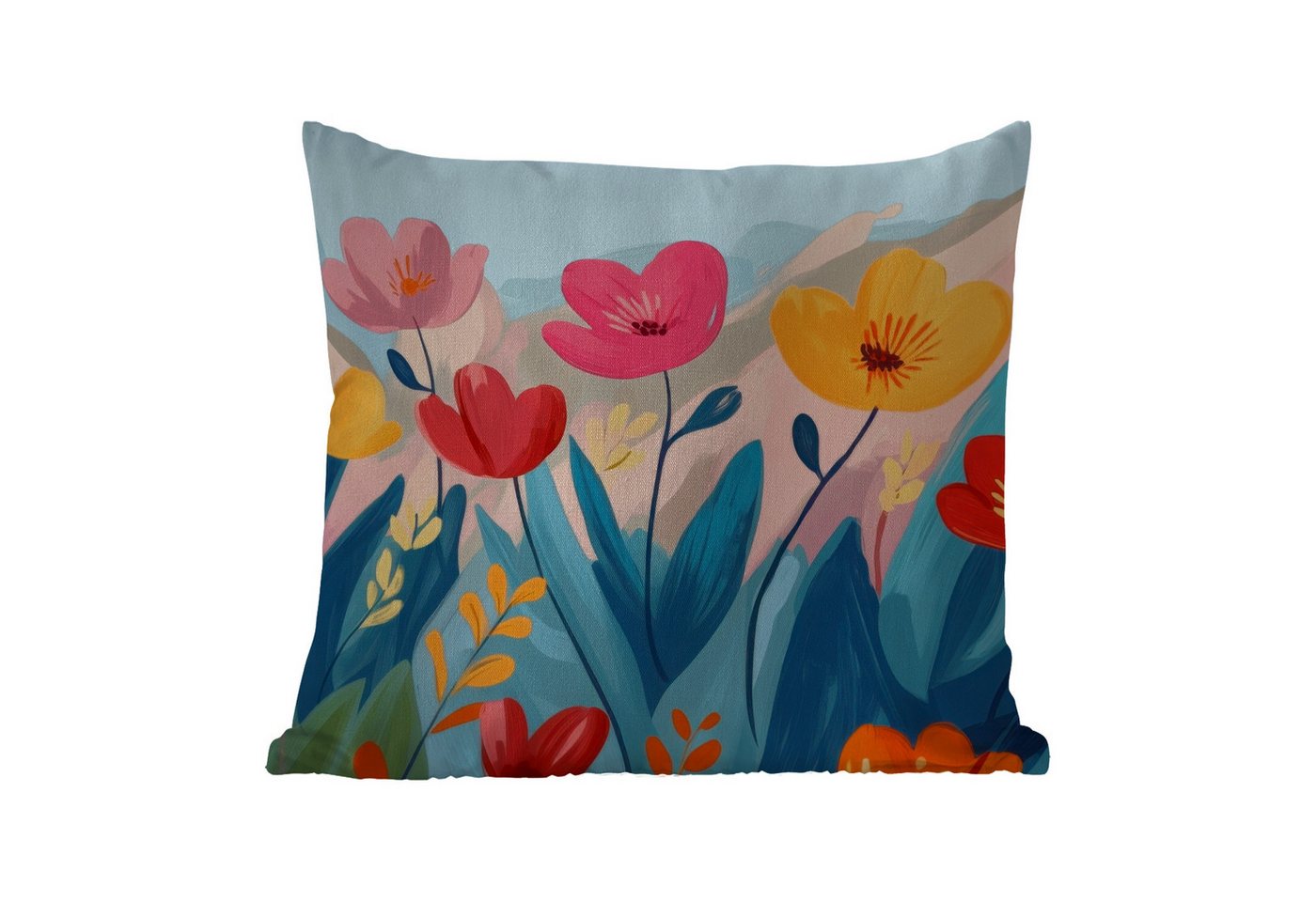 MuchoWow Dekokissen Illustration - Blumen - Farbenfroh, Kissenbezüge, Kissenhülle, Kissen, Outdoor, 40x40 cm MuchoWow Dekokissen Illustration - Blumen - Farbenfroh, Kissenbezüge, Kissenhülle, Kissen, Outdoor, 40x40 cm von MuchoWow