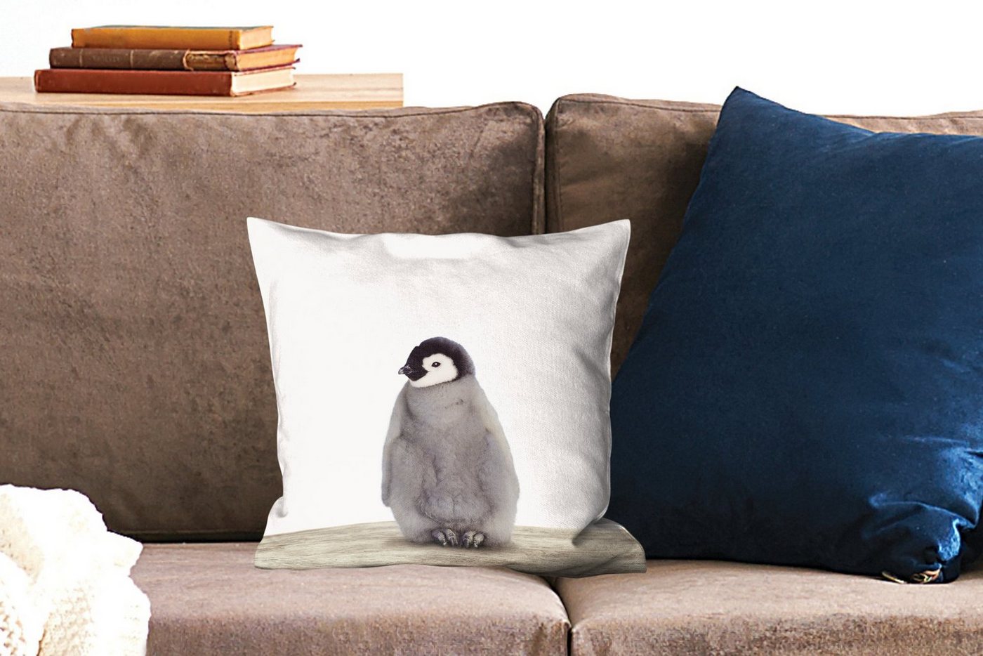 MuchoWow Dekokissen Kinder - Pinguin - Grau - Tiere - Mädchen - Jungen, Kissenbezüge, Kissenhülle, Deko Kissenbezug, Kissen, 40x40 cm MuchoWow Dekokissen Kinder - Pinguin - Grau - Tiere - Mädchen - Jungen, Kissenbezüge, Kissenhülle, Deko Kissenbezug, Kissen, 40x40 cm von MuchoWow