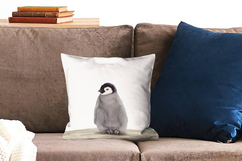 MuchoWow Dekokissen Kinder - Pinguin - Grau - Tiere - Mädchen - Jungen, Kissenbezüge, Kissenhülle, Deko Kissenbezug, Kissen, 40x40 cm MuchoWow Dekokissen Kinder - Pinguin - Grau - Tiere - Mädchen - Jungen, Kissenbezüge, Kissenhülle, Deko Kissenbezug, Kissen, 40x40 cm von MuchoWow