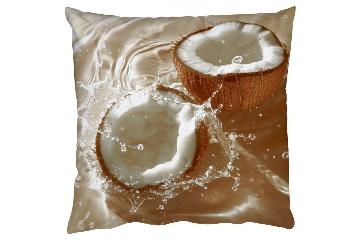 MuchoWow Dekokissen Kokosnuss - Wasser - Beige - Spritzer, Zierkissen mit Füllung für Wohnzimmer, Sofakissen, 40x40 cm MuchoWow Dekokissen Kokosnuss - Wasser - Beige - Spritzer, Zierkissen mit Füllung für Wohnzimmer, Sofakissen, 40x40 cm von MuchoWow