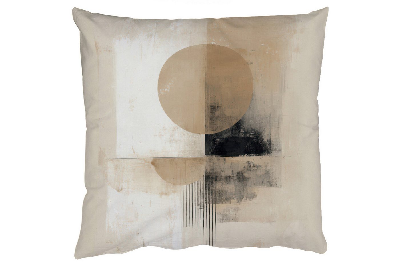 MuchoWow Dekokissen Kreis - Zusammensetzung - Tiefe - Beige, Zierkissen mit Füllung für Wohnzimmer, Sofakissen, 40x40 cm MuchoWow Dekokissen Kreis - Zusammensetzung - Tiefe - Beige, Zierkissen mit Füllung für Wohnzimmer, Sofakissen, 40x40 cm von MuchoWow