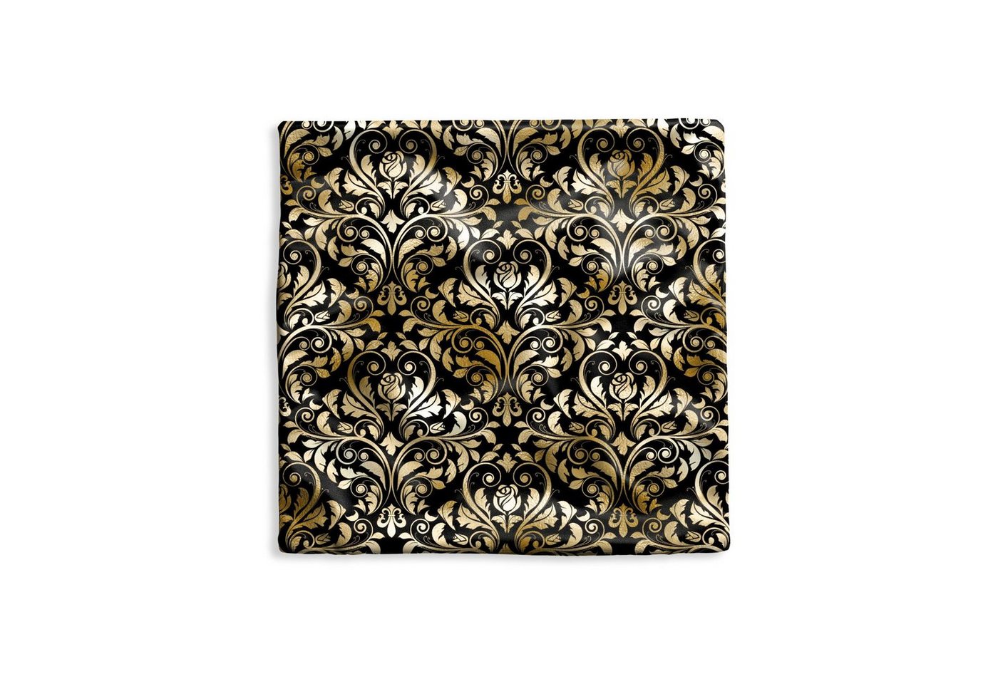 MuchoWow Dekokissen Muster - Barock - Gold - Schwarz, Kissenbezüge, Kissenhülle, Deko Kissenbezug, Kissen, 40x40 cm von MuchoWow