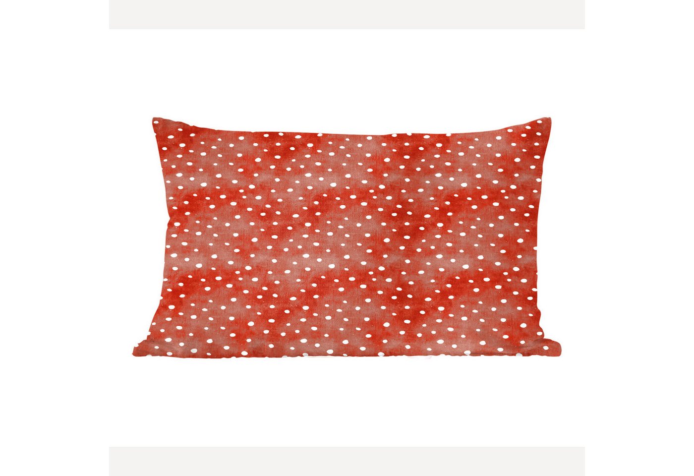 MuchoWow Dekokissen Muster - Punkte - Rot - Weiß, Dekoration, Zierkissen, Kissen mit Füllung, 50x30 cm MuchoWow Dekokissen Muster - Punkte - Rot - Weiß, Dekoration, Zierkissen, Kissen mit Füllung, 50x30 cm von MuchoWow