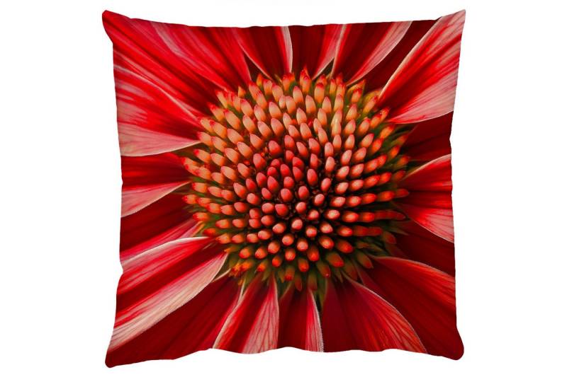 MuchoWow Dekokissen Nahaufnahme - Blume - Rot, Zierkissen mit Füllung für Wohnzimmer, Sofakissen, 40x40 cm von MuchoWow