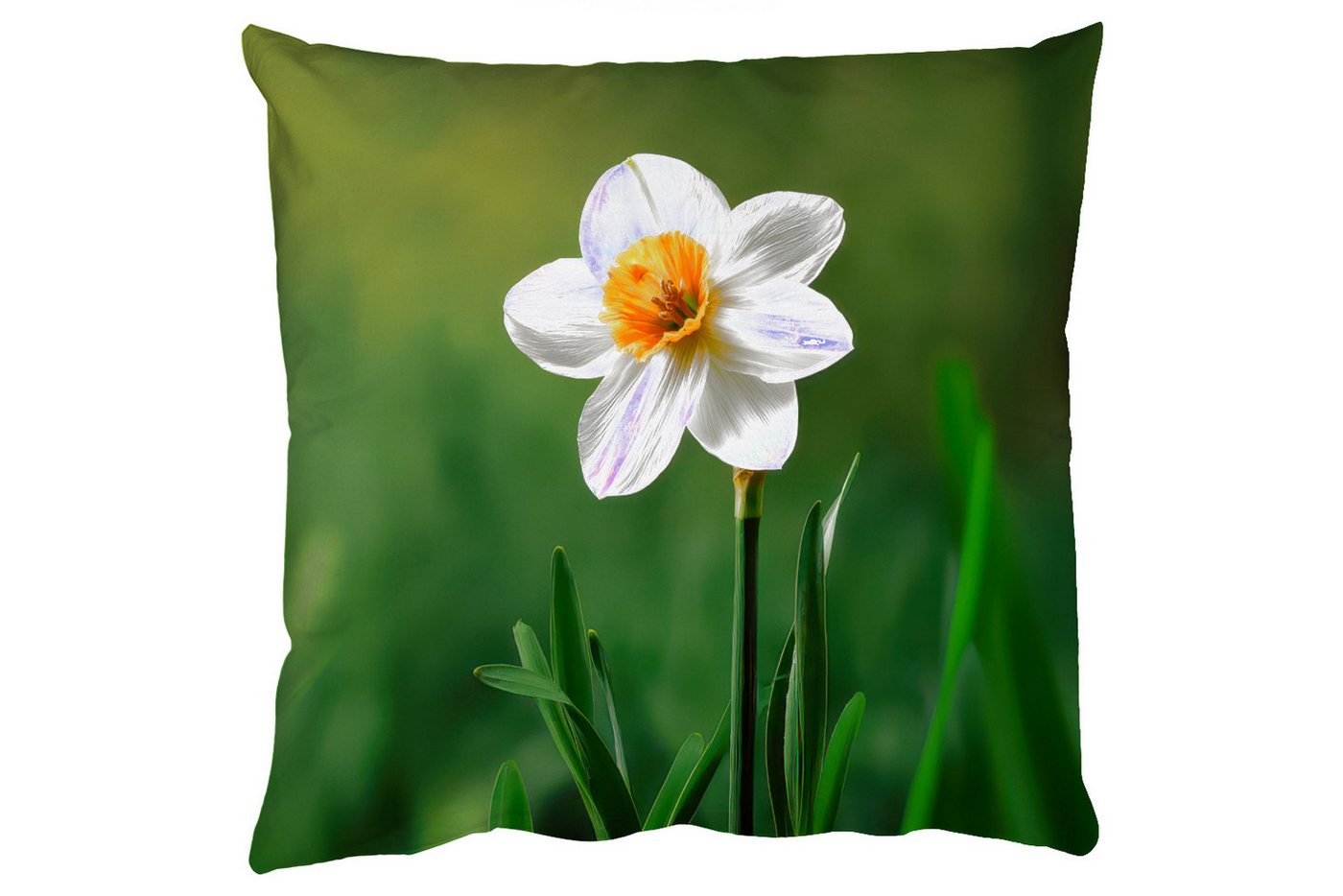 MuchoWow Dekokissen Narzisse - Blume - Weiß - Grashalme, Zierkissen mit Füllung für Wohnzimmer, Sofakissen, 40x40 cm MuchoWow Dekokissen Narzisse - Blume - Weiß - Grashalme, Zierkissen mit Füllung für Wohnzimmer, Sofakissen, 40x40 cm von MuchoWow