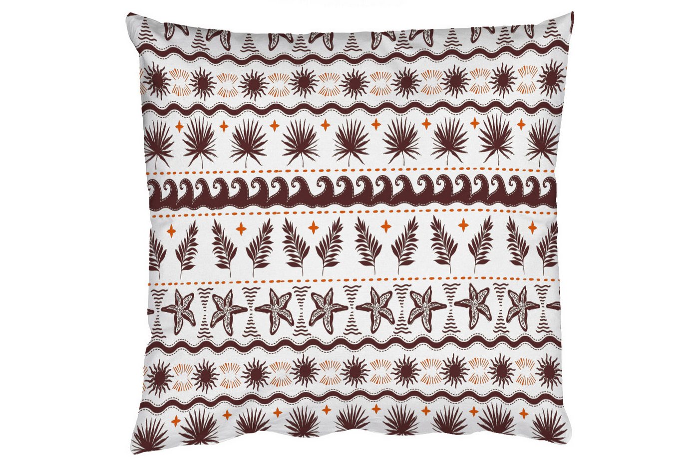 MuchoWow Dekokissen Palmenblätter - Muscheln - Orange - Braun, Zierkissen mit Füllung für Wohnzimmer, Sofakissen, 40x40 cm MuchoWow Dekokissen Palmenblätter - Muscheln - Orange - Braun, Zierkissen mit Füllung für Wohnzimmer, Sofakissen, 40x40 cm von MuchoWow