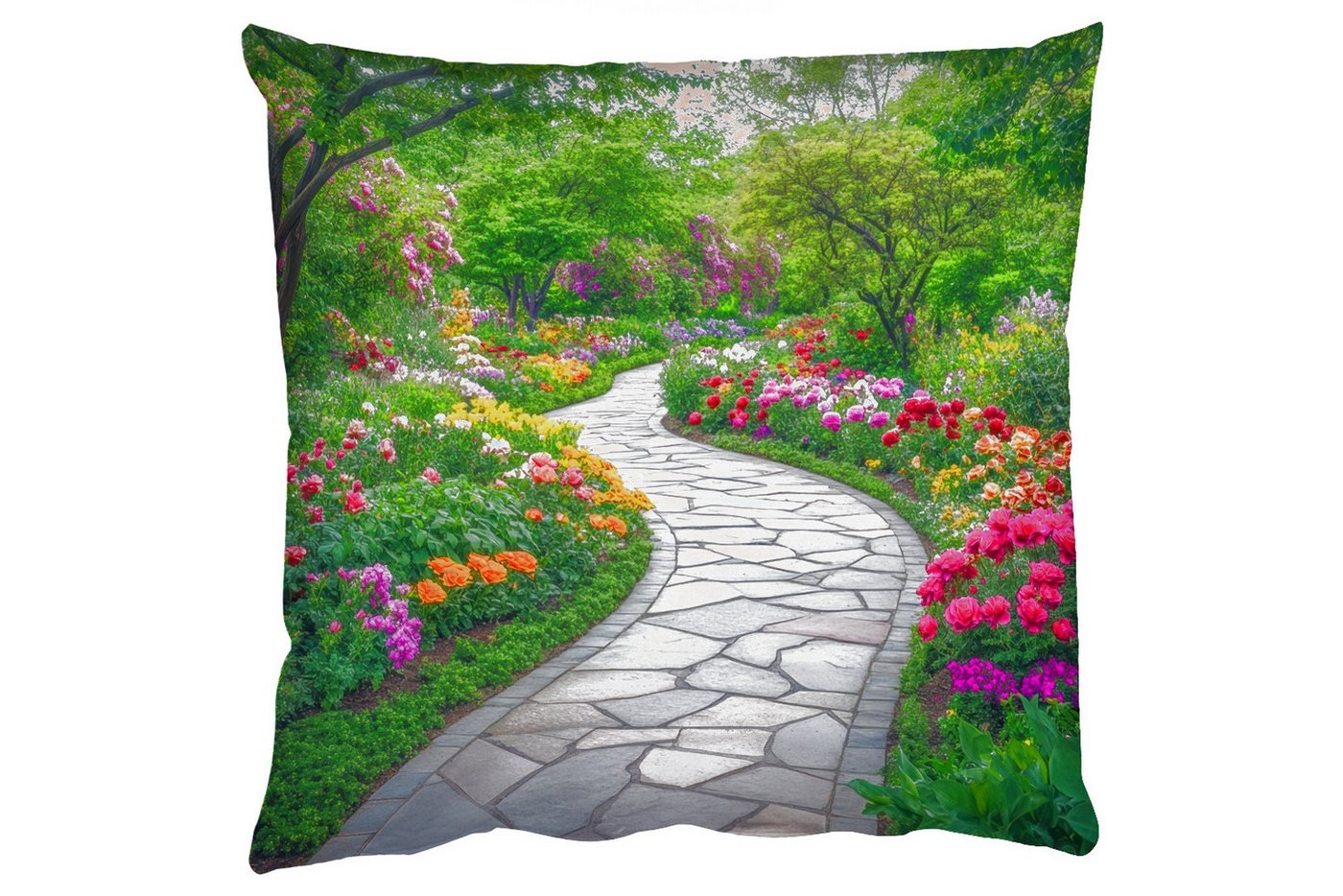 MuchoWow Dekokissen Park - Blumen - Garten, Zierkissen mit Füllung für Wohnzimmer, Sofakissen, 40x40 cm MuchoWow Dekokissen Park - Blumen - Garten, Zierkissen mit Füllung für Wohnzimmer, Sofakissen, 40x40 cm von MuchoWow