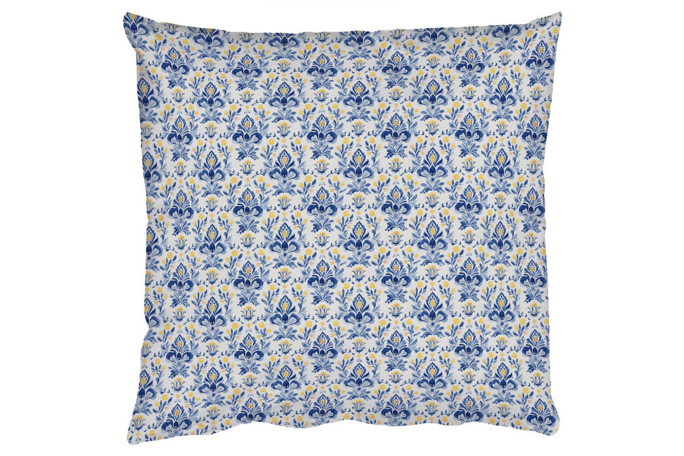 MuchoWow Dekokissen Patroon - Bloem - Blauw - Geel, Zierkissen mit Füllung für Wohnzimmer, Sofakissen, 40x40 cm MuchoWow Dekokissen Patroon - Bloem - Blauw - Geel, Zierkissen mit Füllung für Wohnzimmer, Sofakissen, 40x40 cm von MuchoWow
