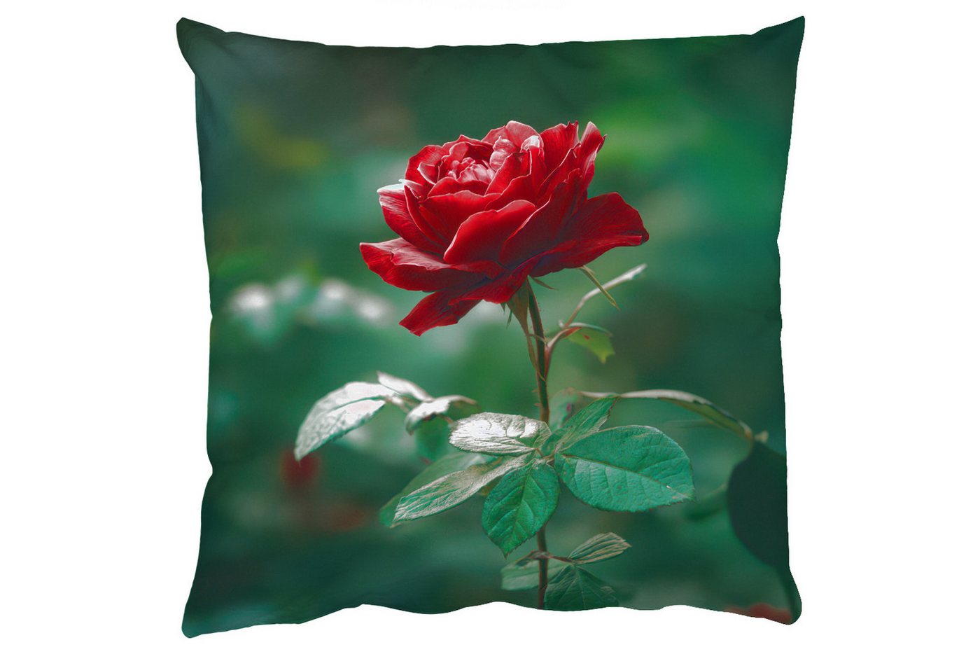 MuchoWow Dekokissen Rose - Blätter - Tiefrot, Zierkissen mit Füllung für Wohnzimmer, Sofakissen, 40x40 cm MuchoWow Dekokissen Rose - Blätter - Tiefrot, Zierkissen mit Füllung für Wohnzimmer, Sofakissen, 40x40 cm von MuchoWow