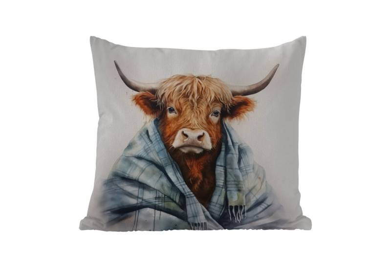 MuchoWow Dekokissen Schottischer Highlander - Decke - Weiß, Kissenbezüge, Kissenhülle, Kissen, Outdoor, 40x40 cm MuchoWow Dekokissen Schottischer Highlander - Decke - Weiß, Kissenbezüge, Kissenhülle, Kissen, Outdoor, 40x40 cm von MuchoWow