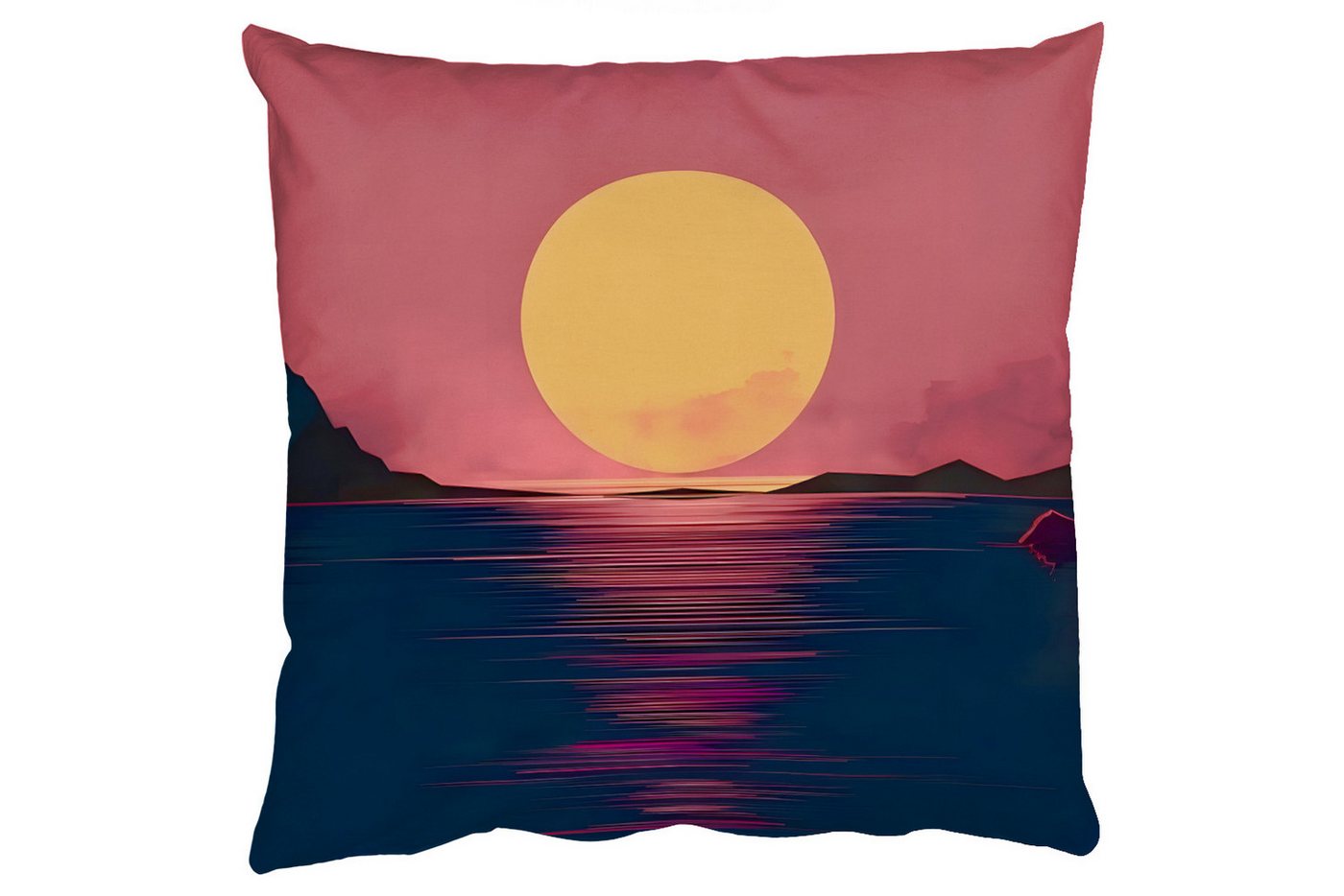 MuchoWow Dekokissen Sonne - Gelb - Berge - Wasser, Zierkissen mit Füllung für Wohnzimmer, Sofakissen, 40x40 cm MuchoWow Dekokissen Sonne - Gelb - Berge - Wasser, Zierkissen mit Füllung für Wohnzimmer, Sofakissen, 40x40 cm von MuchoWow