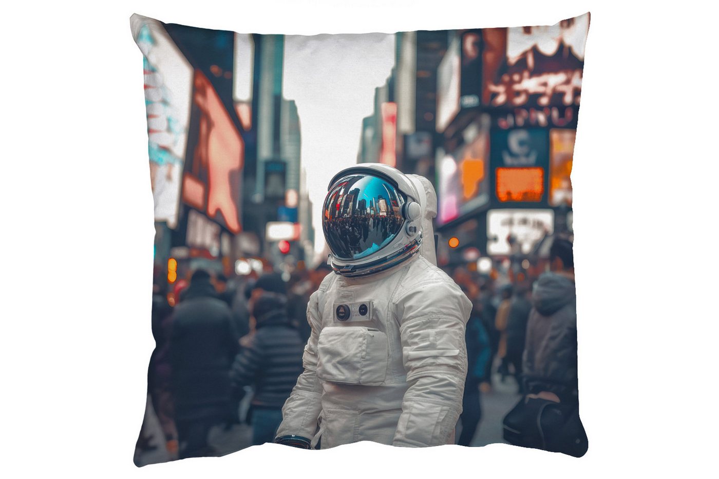 MuchoWow Dekokissen Stadt - Menschen - Astronaut - Weiß, Zierkissen mit Füllung für Wohnzimmer, Sofakissen, 40x40 cm MuchoWow Dekokissen Stadt - Menschen - Astronaut - Weiß, Zierkissen mit Füllung für Wohnzimmer, Sofakissen, 40x40 cm von MuchoWow
