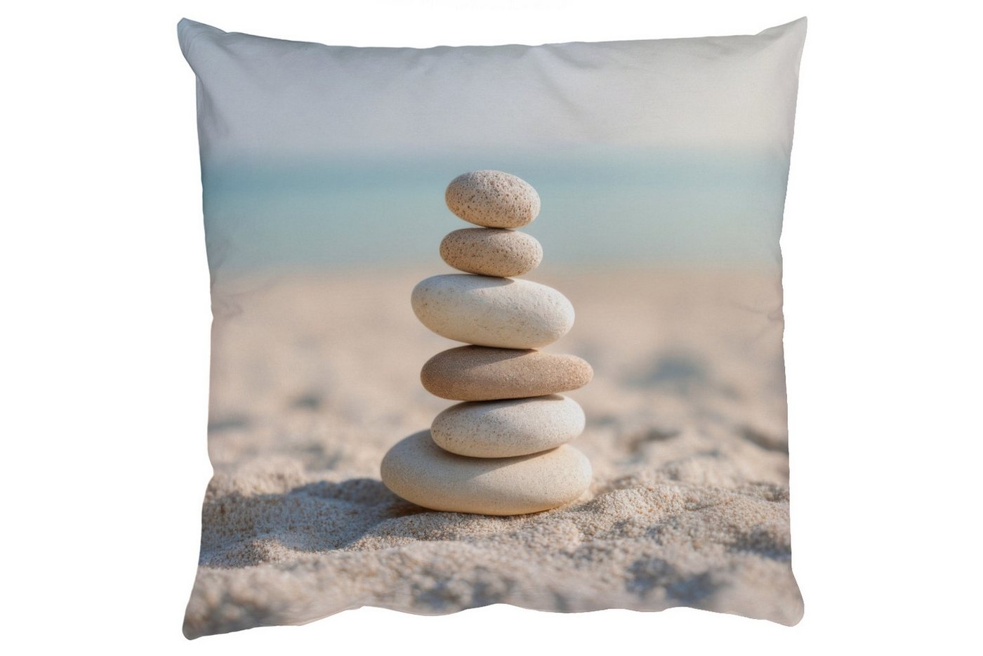 MuchoWow Dekokissen Steine - Stapel - Sand - Meer, Zierkissen mit Füllung für Wohnzimmer, Sofakissen, 40x40 cm MuchoWow Dekokissen Steine - Stapel - Sand - Meer, Zierkissen mit Füllung für Wohnzimmer, Sofakissen, 40x40 cm von MuchoWow