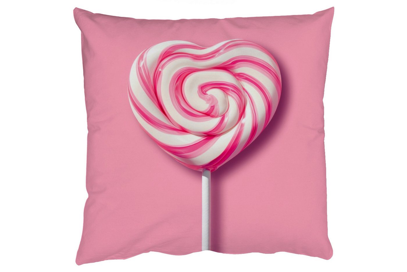 MuchoWow Dekokissen Süßigkeit - Lutscher - Herz - Rosa, Zierkissen mit Füllung für Wohnzimmer, Sofakissen, 40x40 cm MuchoWow Dekokissen Süßigkeit - Lutscher - Herz - Rosa, Zierkissen mit Füllung für Wohnzimmer, Sofakissen, 40x40 cm von MuchoWow