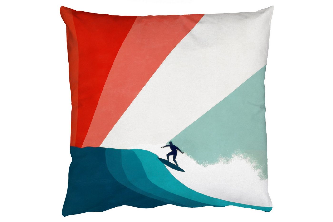 MuchoWow Dekokissen Surfer - Abstrakt - Wellen - Sonnenstrahlen, Zierkissen mit Füllung für Wohnzimmer, Sofakissen, 40x40 cm MuchoWow Dekokissen Surfer - Abstrakt - Wellen - Sonnenstrahlen, Zierkissen mit Füllung für Wohnzimmer, Sofakissen, 40x40 cm von MuchoWow