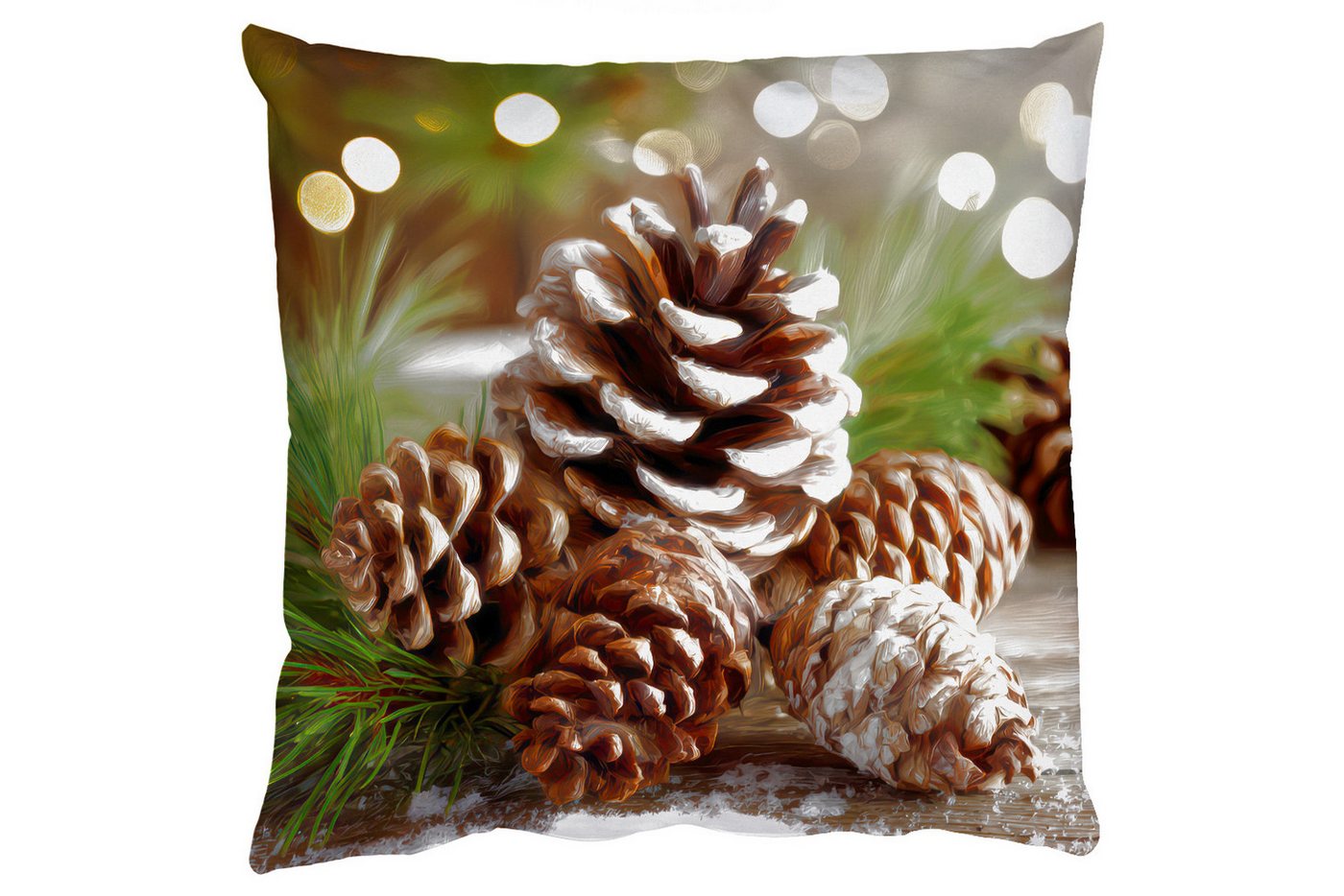 MuchoWow Dekokissen Tannenzapfen - Weihnachtsstimmung - Braun - Grün, Zierkissen mit Füllung für Wohnzimmer, Sofakissen, 40x40 cm MuchoWow Dekokissen Tannenzapfen - Weihnachtsstimmung - Braun - Grün, Zierkissen mit Füllung für Wohnzimmer, Sofakissen, 40x40 cm von MuchoWow