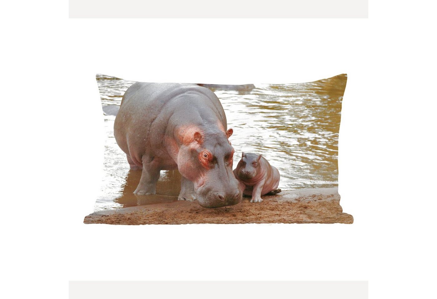 MuchoWow Dekokissen Tiere - Nilpferde - Baby, Dekoration, Zierkissen, Kissen mit Füllung, 50x30 cm MuchoWow Dekokissen Tiere - Nilpferde - Baby, Dekoration, Zierkissen, Kissen mit Füllung, 50x30 cm von MuchoWow