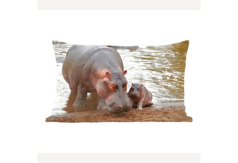 MuchoWow Dekokissen Tiere - Nilpferde - Baby, Dekoration, Zierkissen, Kissen mit Füllung, 50x30 cm MuchoWow Dekokissen Tiere - Nilpferde - Baby, Dekoration, Zierkissen, Kissen mit Füllung, 50x30 cm von MuchoWow