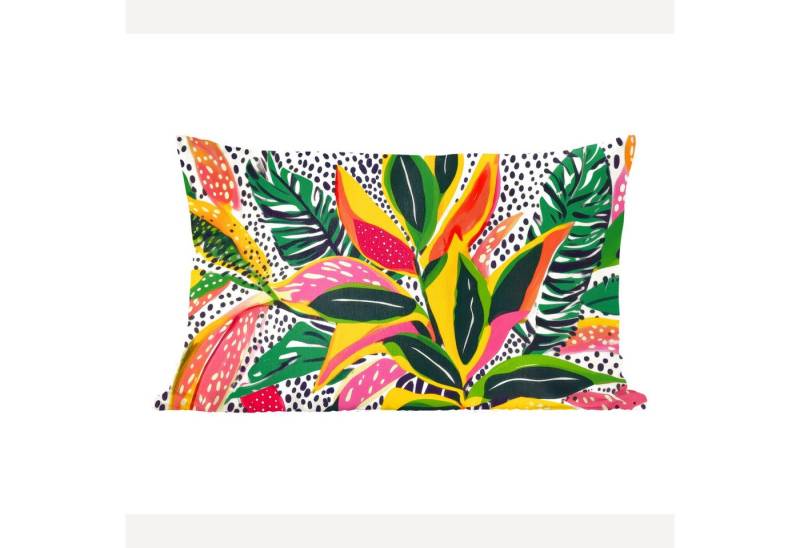 MuchoWow Dekokissen Tropical - Blätter - Schwarz und weiß, Dekoration, Zierkissen, Kissen mit Füllung, 50x30 cm MuchoWow Dekokissen Tropical - Blätter - Schwarz und weiß, Dekoration, Zierkissen, Kissen mit Füllung, 50x30 cm von MuchoWow
