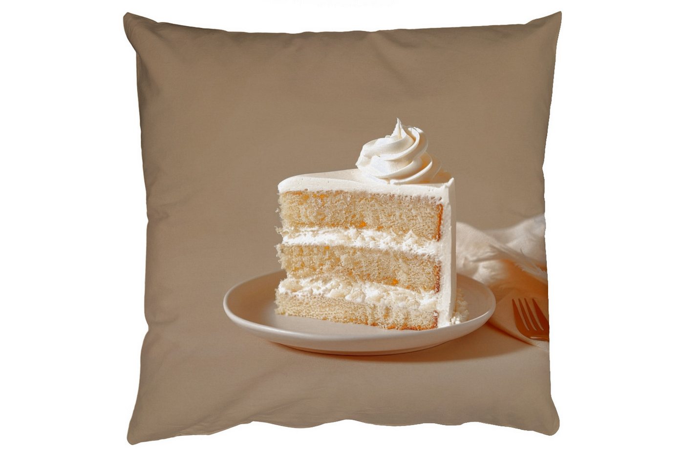 MuchoWow Dekokissen Vanillekuchen - Torte - Cremig, Zierkissen mit Füllung für Wohnzimmer, Sofakissen, 40x40 cm MuchoWow Dekokissen Vanillekuchen - Torte - Cremig, Zierkissen mit Füllung für Wohnzimmer, Sofakissen, 40x40 cm von MuchoWow