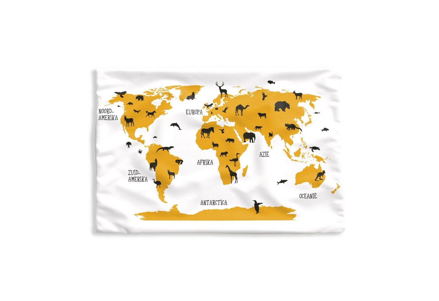MuchoWow Dekokissen Weltkarte - Kinder - Gold - Tiere - Kind, Kissenbezug für Sofa, Dekorationkissen, Kissenhüllen, 50x30 cm MuchoWow Dekokissen Weltkarte - Kinder - Gold - Tiere - Kind, Kissenbezug für Sofa, Dekorationkissen, Kissenhüllen, 50x30 cm von MuchoWow