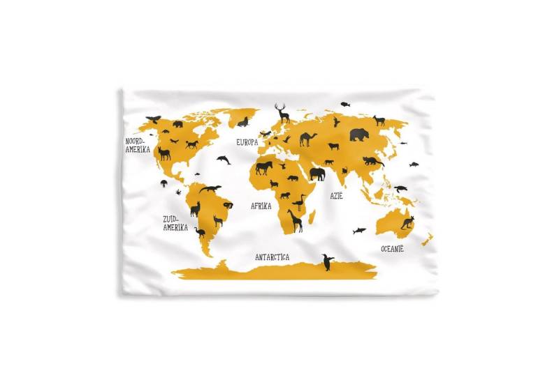 MuchoWow Dekokissen Weltkarte - Kinder - Gold - Tiere - Kind, Kissenbezug für Sofa, Dekorationkissen, Kissenhüllen, 50x30 cm MuchoWow Dekokissen Weltkarte - Kinder - Gold - Tiere - Kind, Kissenbezug für Sofa, Dekorationkissen, Kissenhüllen, 50x30 cm von MuchoWow