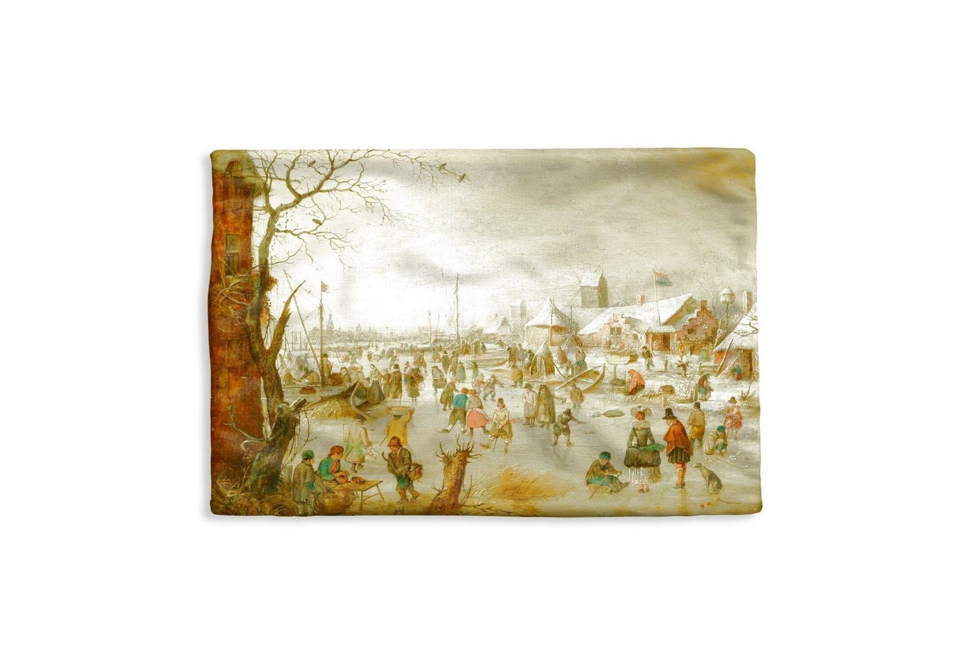 MuchoWow Dekokissen Winterlandschaft - Gemälde von Hendrick Avercamp, Kissenbezug für Sofa, Dekorationkissen, Kissenhüllen, 50x30 cm von MuchoWow