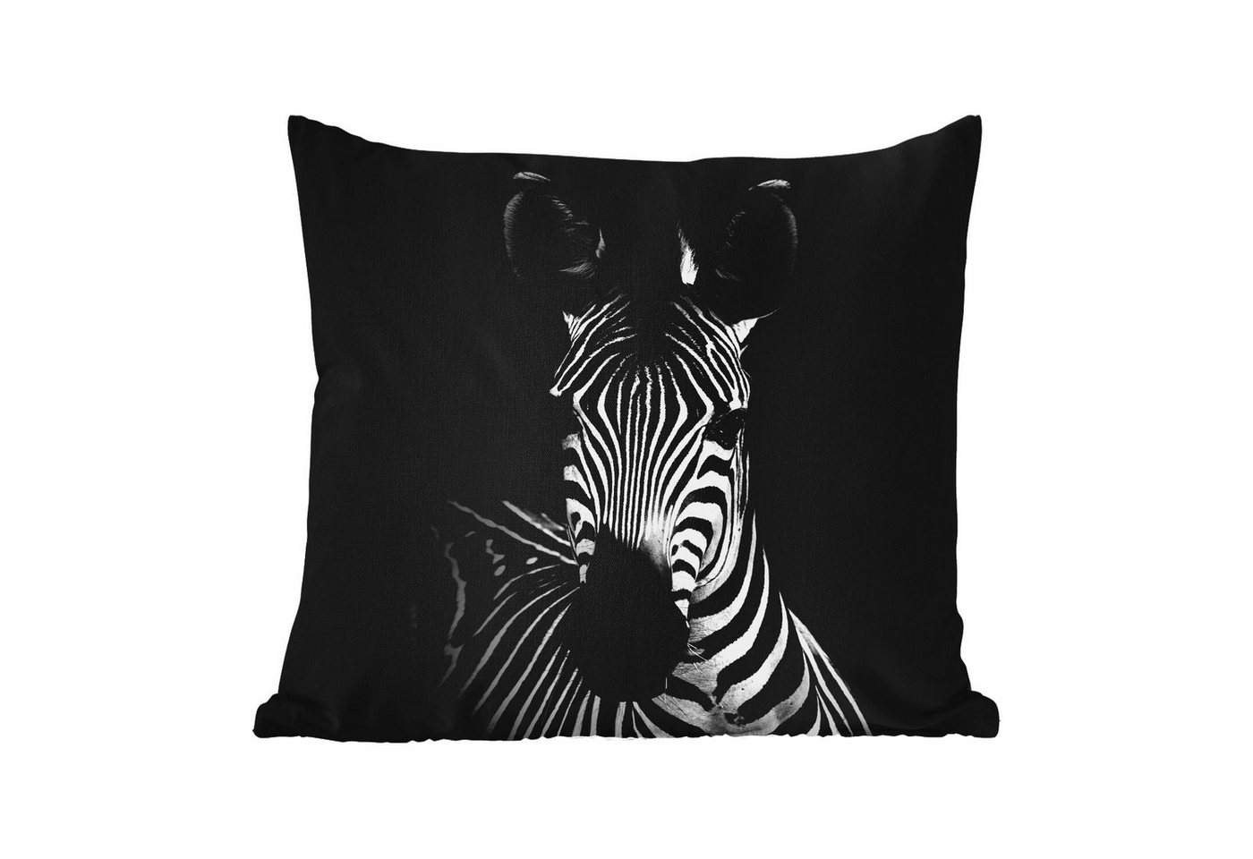 MuchoWow Dekokissen Zebra - Schwarz - Weiß - Tiere, Kissenbezüge, Kissenhülle, Dekokissen, Dekokissenbezug, Outdoor von MuchoWow