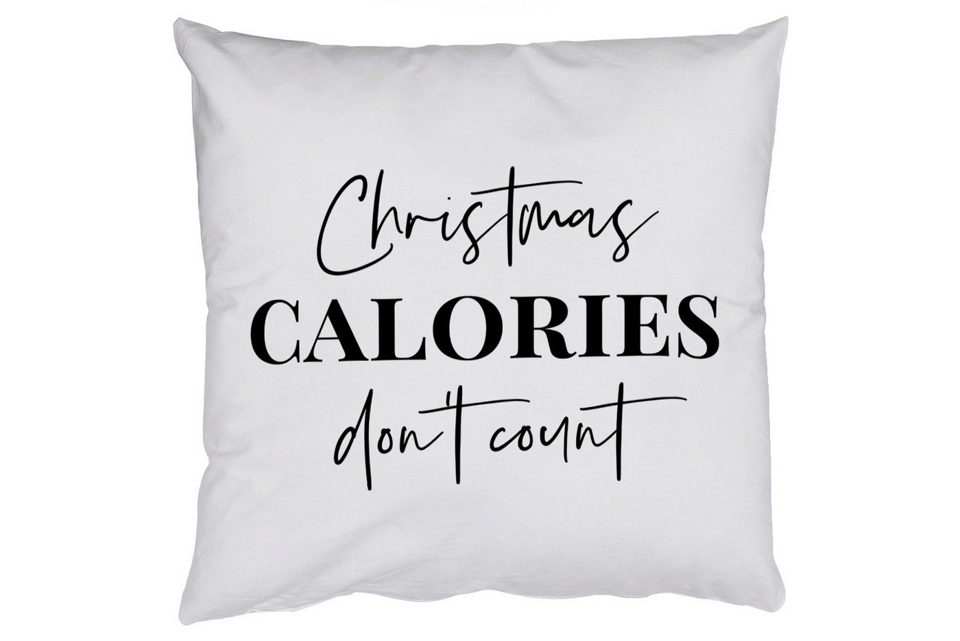 MuchoWow Dekokissen Zitat Weihnachten - Winter - Weihnachtskalorien - Weiß, Zierkissen mit Füllung für Wohnzimmer, Sofakissen, 40x40 cm MuchoWow Dekokissen Zitat Weihnachten - Winter - Weihnachtskalorien - Weiß, Zierkissen mit Füllung für Wohnzimmer, Sofakissen, 40x40 cm von MuchoWow