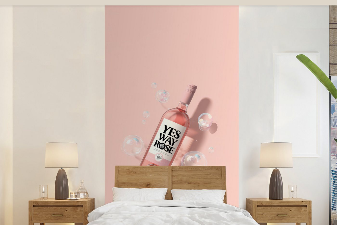 MuchoWow Fototapete Blasen - Rosé - Rosa, Matt, bedruckt, Vliestapete für Wohnzimmer Schlafzimmer Küche, Fototapete, 120x240 cm MuchoWow Fototapete Blasen - Rosé - Rosa, Matt, bedruckt, Vliestapete für Wohnzimmer Schlafzimmer Küche, Fototapete, 120x240 cm von MuchoWow