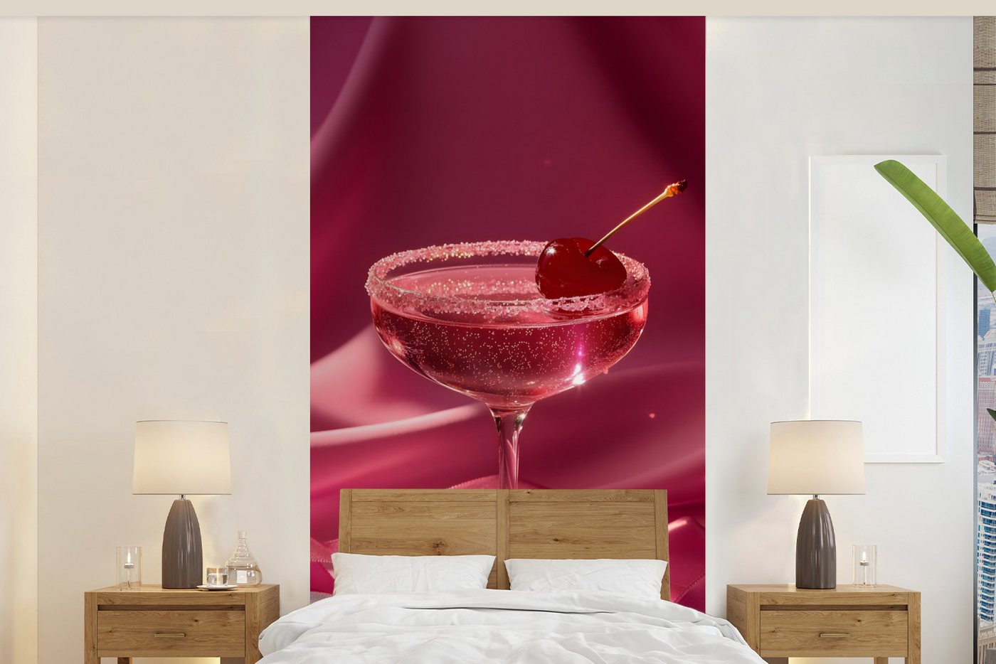 MuchoWow Fototapete Cocktail - Rosa - Luxe, Matt, bedruckt, Vliestapete für Wohnzimmer Schlafzimmer Küche, Fototapete, 120x240 cm MuchoWow Fototapete Cocktail - Rosa - Luxe, Matt, bedruckt, Vliestapete für Wohnzimmer Schlafzimmer Küche, Fototapete, 120x240 cm von MuchoWow