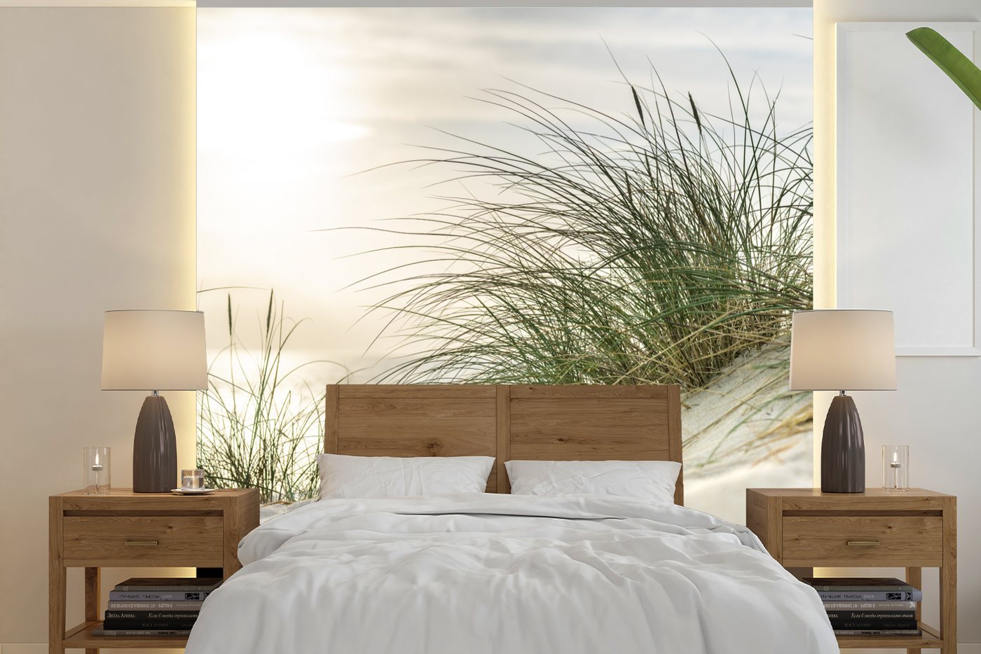 MuchoWow Fototapete Dünen mit Strandhafer in der Sonne des Nationalparks Schleswig-Holstei, Matt, bedruckt, (5 St), Vliestapete für Wohnzimmer Schlafzimmer Küche, Fototapete, 220x220 cm von MuchoWow